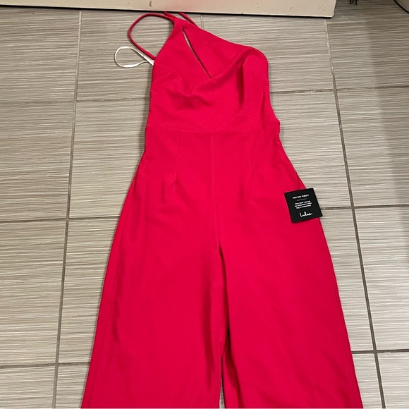 Lulu’s Hot Pink One-Shoulder Asymmetrical Sleeveless Jumpsuit Jumper Romper - Picture 4 of 12